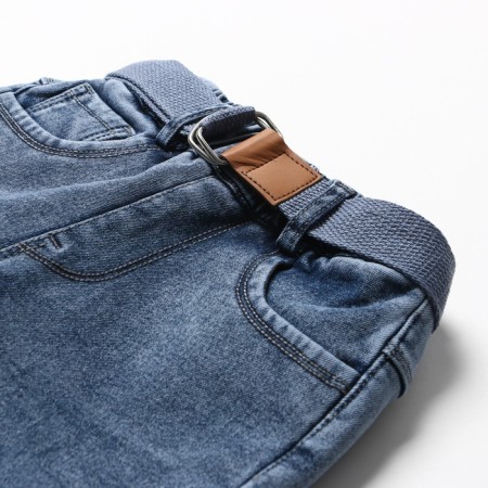 Jeans for the boy, I have started, the color is blue, height is 74 cm-1