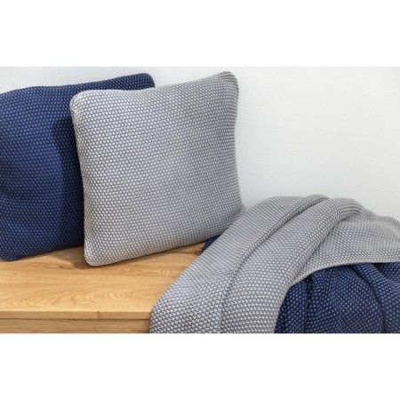 Decorative pillow made of washed cotton dark blue in color Essential, size 45x45 cm-6