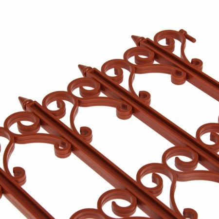 Decorative fence, 25 × 180 cm, 5 sections, plastic, terracotta, "classics"-9