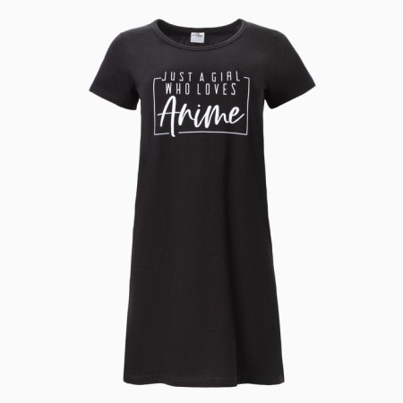 Night shirt female, black color/print, size 56-5
