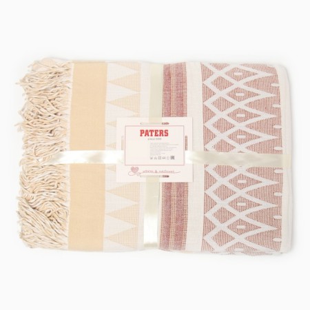 Plaid Ornament 150x200 cm, Bel/Bezh/Ter, Wool 40%, pan 35%, PE 20%, cashmere 5%-4