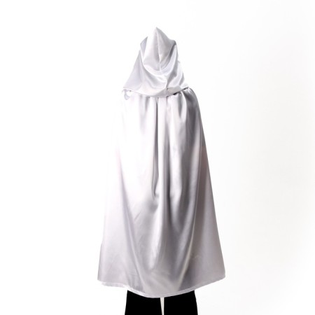Carnival cloak adult, satin, white length 120cm-2