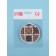 Folding mirror "stained glass", d = 7.3 cm, orange color