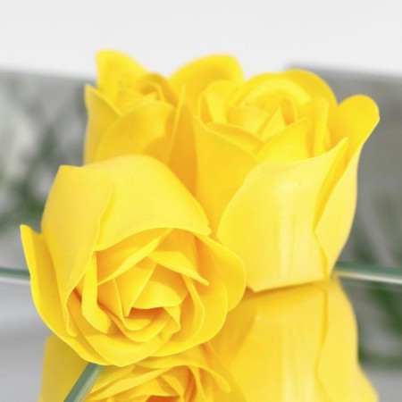 Soap roses, yellow, set of 3 pcs.-3
