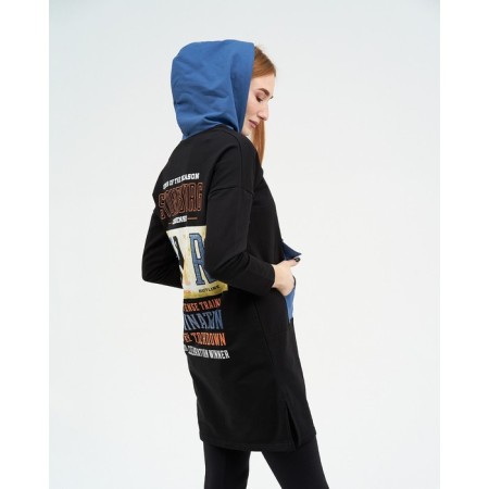 Feminine sweatshirt, black color/indigo size 46-4