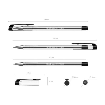 Ballic handle Erich Krause Ultra-20, node-bela 0.7 mm, black ink, letter line 2000 meters-5