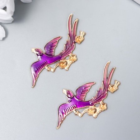 Decor for creativity Metal "Fenix" enamel, gold 2.9x5.6 cm