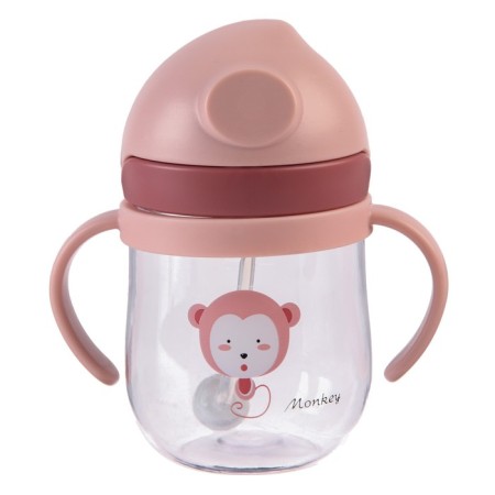 Drunker - children's impotion with silicone tube, 250 ml., With handles, color mix-6