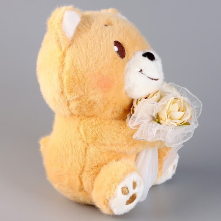Soft toy "Bear with a bouquet", 25 cm, with a garland-4