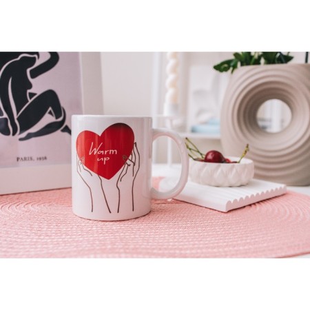 Homeleon mug ceramic shade Warm Up, 350 ml, 12 × 8 × 9.5 cm, white color-9