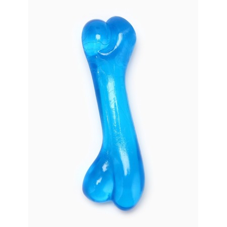 Chewing toy "Classic bone", transparent, PVC, 12.3 cm, blue-1