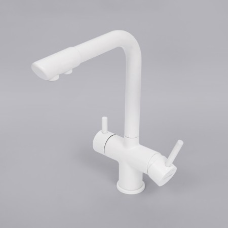 Kitchen mixer Wasserkraft A8357, double -leaf, with access to drinking, white-1