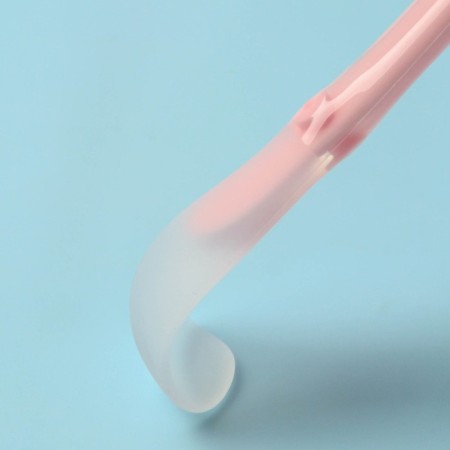A set of silicone spoons for feeding, 2 pcs., In a container, pink color-3