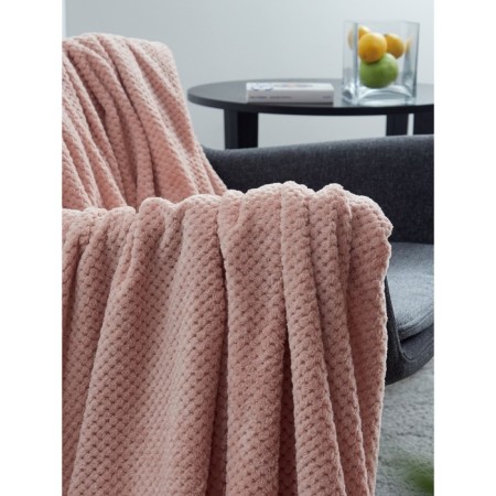 Blush blanket, size 180x200 cm, pink color-2