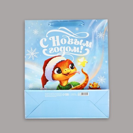 Package Gift New Year Laminated "Snake 2025", M 26 x 30 x 9 cm, New Year-4