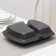 Single lunch box, 24.7 × 20.6 × 7 cm, 2 sectional, black color