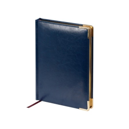 Diary Leduced A5+, 136 sheets of Sidney Nebraska, solid cover, artificial leather, gold cut, golden corners, blue