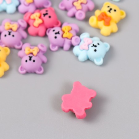 Decor for creativity Plastic "Bear with a bow" mix 1.3x1.4 cm-2