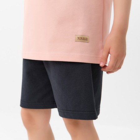 Kids (T -shirt, shorts) minku beige color/ graphite, height 134 cm-18