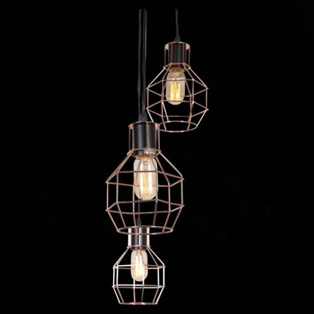 Suspended EVOLUCE lamp. SL192.303.08. RETE. 8x60 watts, e27, 16 cm, black color-3
