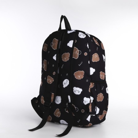 School backpack from lightning textiles, 3 pockets, pencil case, black color-5