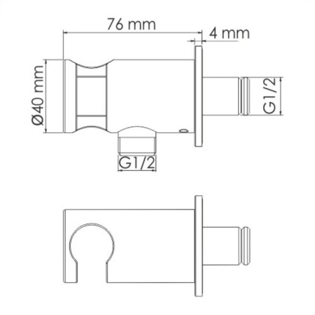 Shower hose connection Wasserkraft A135, watering room, brass, chrome-1