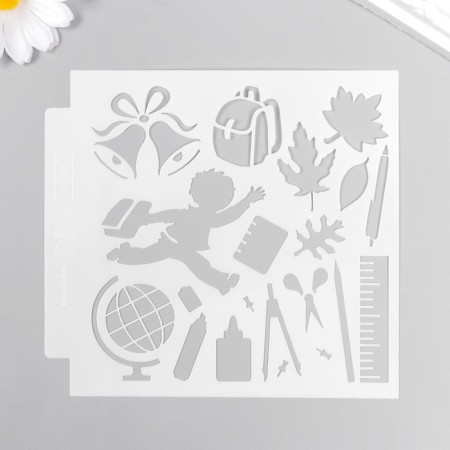 Stencil plastic "School" 13x13 cm-3
