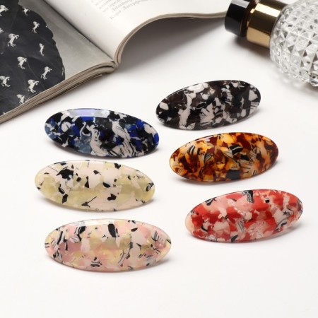 Hair hairpin "Adele" Stone texture, 6 cm, mix-2