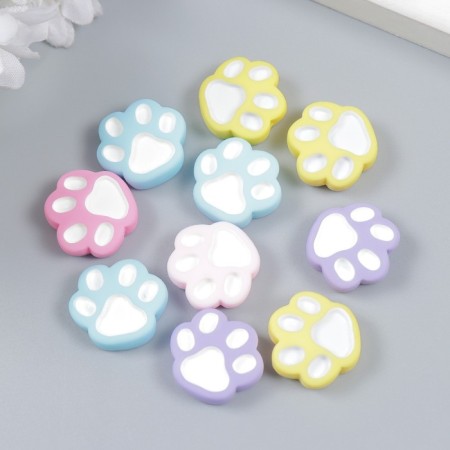 Decor for creativity Plastic "Paw" mix 1.7x1.5 cm