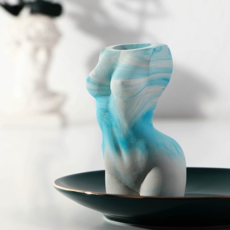 Toothpick stand "Female body" marble blue-1
