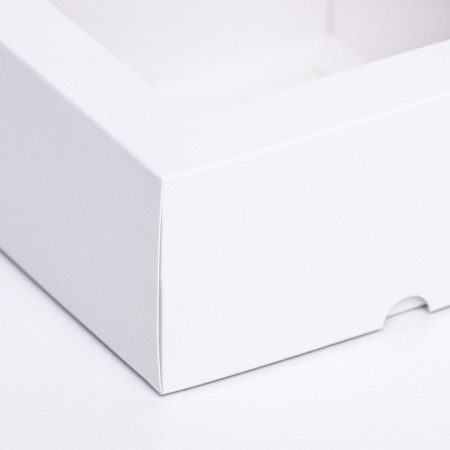 The box is folding, the lid is, with the window, white, 15 x 15 x 6.5 cm,-2