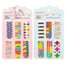 A set of magnetic bookmarks for books 6 pieces abstraction 60*19mm mix Calligrata