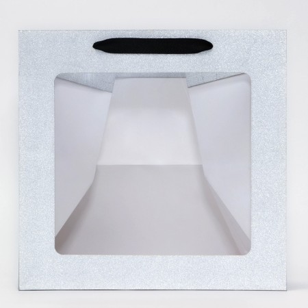 Gift New Year craft with a square bottom and window, 30 x 30 x 30 cm.-2