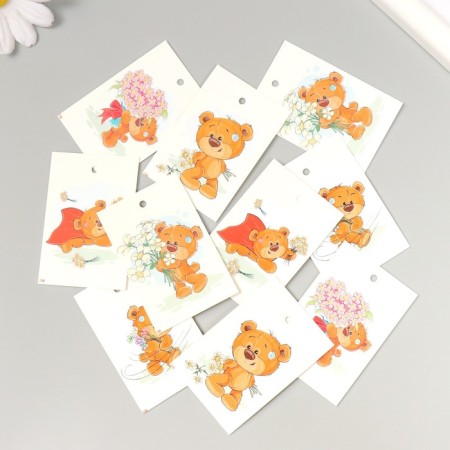 Cardboard "Flowers 02" set 10 pcs (5 types) 4x6 cm-1