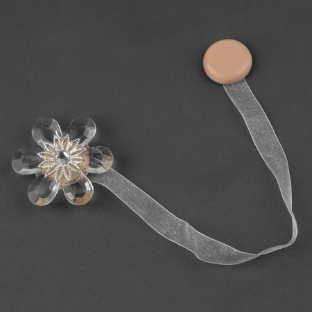 Picking for curtains "Tender flower", d = 5.5 cm, white color-1