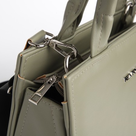 Female bag Textura, tout, average size, khaki color-6