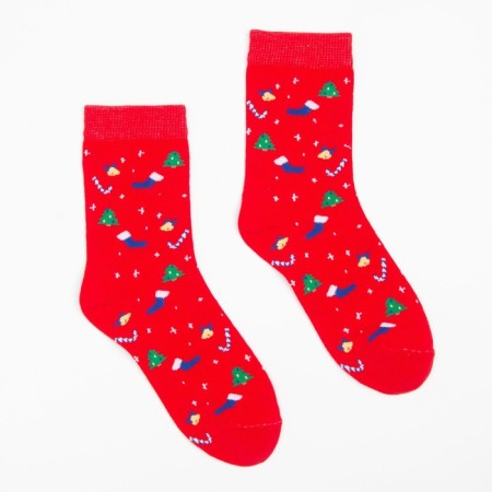 Women's socks, red color, size 23-25-1
