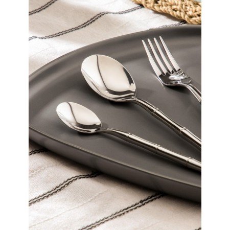 A set of cutlery made of stainless steel Magistro Bamboo, 4 objects, silver color-1