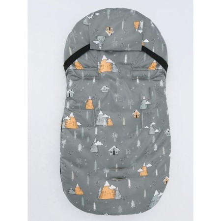 Winter fur “mountain” envelope, size 85 cm, gray color-1