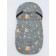 Winter fur “mountain” envelope, size 85 cm, gray color