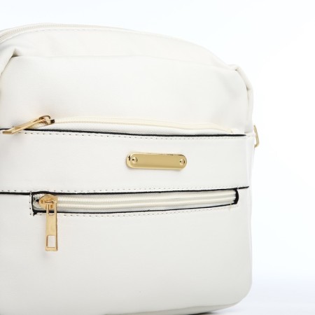 Bag Cross-Bodi with a zipper, white color-3