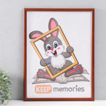 Photo frame MDF 30x40 cm, No. 5 "Simple", Italian walnut (plastic screen)