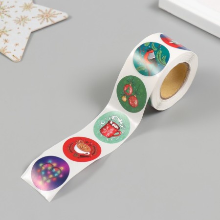 New Year Stick Paper "Santa Claus" d = 2.5 cm 252 pcs in roll-4