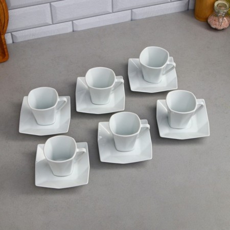 Tea set, 12 items, 6 cups 200 ml, porcelain, Iran-1