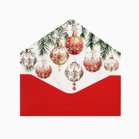 Gift envelope “Luxurious New Year”, balls, software touch, embossing, 19 x 9.5 cm, New Year-2