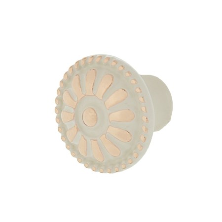 Handle button RK201, white, with a golden insert