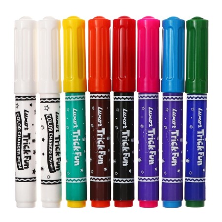 Flomasters 6 colors + 2 pcs. As a gift, Luxor "Trick Fun", changing color, thickened, cardboard, with euro suspension-1