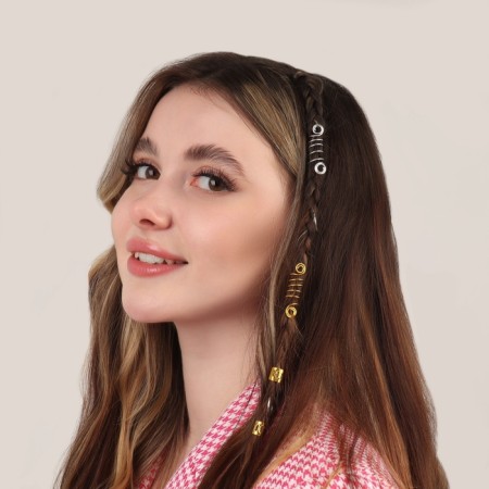 Hair piercing "Assorted", 12 pcs, golden/silver color-4