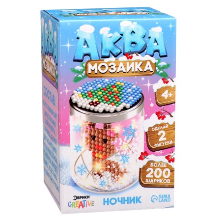 New Year! Aquamosaic "Snow Bank. Olenenok ", nightlight, more than 200 balls-13