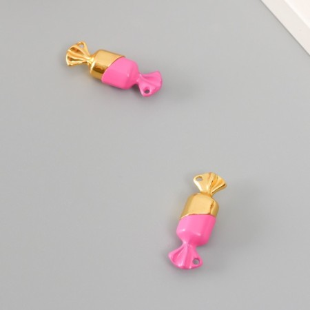 Magnetic metal lock "Candy" gold and pink 1x3x1 cm